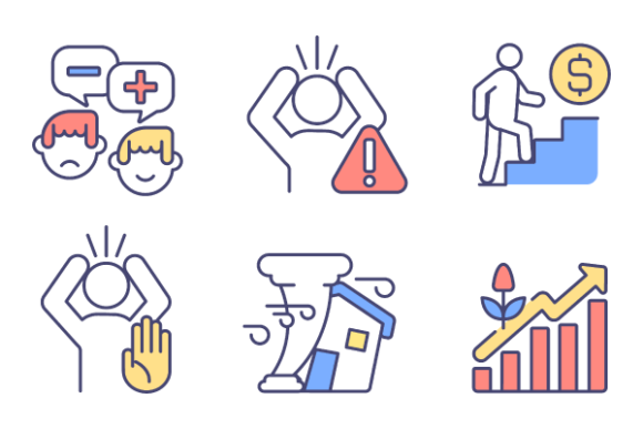 Climate Skepticism Color Icons Bundle: Graphics for Bold Brand Messaging