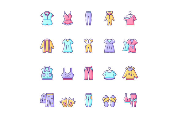 Comfortable Homewear and Sleepwear Graphics & Icons Set for Branding and Packaging