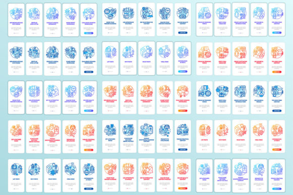 Create Content Viral Onboarding App Graphics for Modern Design Templates