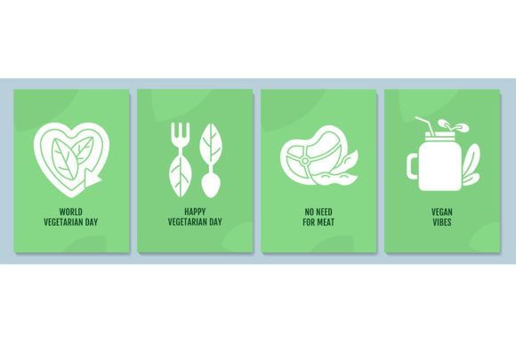 Creative Minimalist Greeting Cards for Vegetarian-Themed Handmade Products