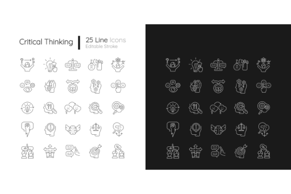 Critical Thinking Linear Icons Bundle Review