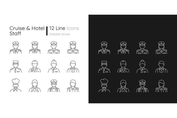 Cruise & Hotel Staff Icons: Graphics Review