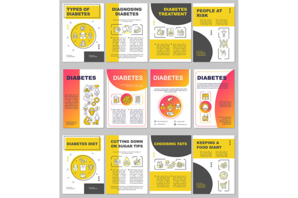 Diabetes Brochure Template Set: Graphics for Meaningful Handmade Branding