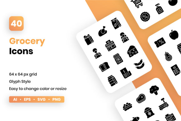 Grocery Glyph Icon Set: A Brand Designer’s Take on Practical Graphics & Icons for Local Business Branding