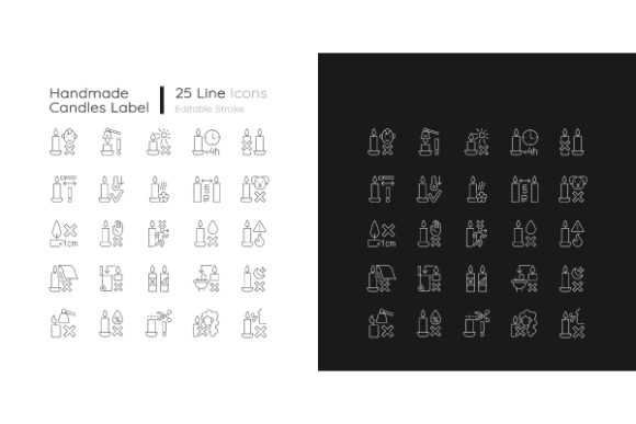 Handmade Candles Label Icons Bundle: Graphic Design for Authentic Branding