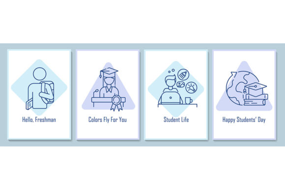 International Students Day Postcards: Graphic Templates for Handmade Greeting Cards & Craft Design
