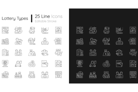 Lottery Types Linear Icons Bundle – Graphics & Icons for Digital Sellers