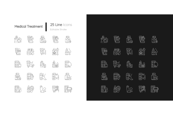 Medical Treatment Icons Bundle: Clean Graphics for Health & Wellness Blogging