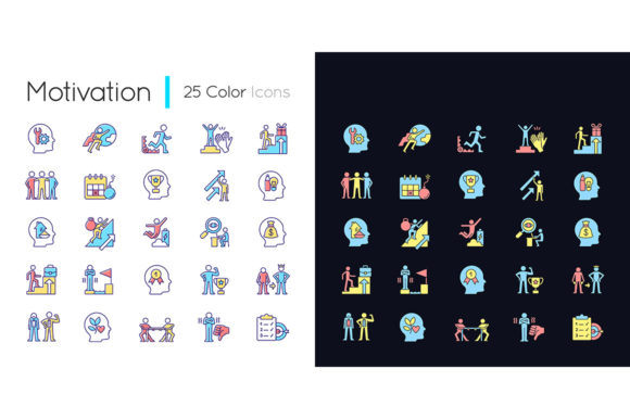 Motivation Light and Dark Theme Graphics & Icons
