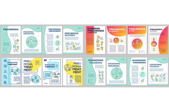 Pneumonia Brochure Template Set Graphics for Real Crafting Use