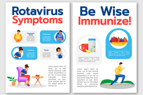 Rotavirus Symptoms Flat Vector Brochure