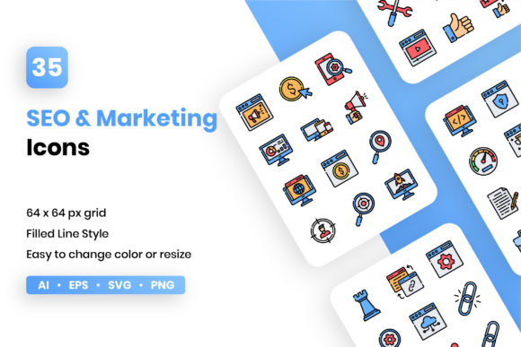 SEO and Marketing Filled Line Graphics: A Designer’s Real-World Review for Brand & Marketing Projects