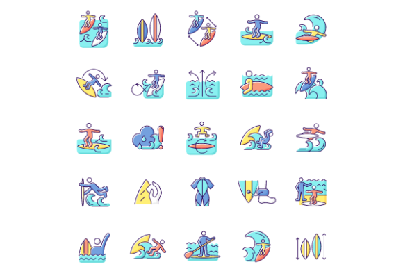 Surfing RGB Color Icons Bundle: Graphics Review