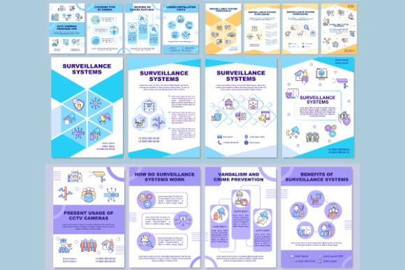 Surveillance Systems Brochures Bundle: Clean Graphics for Professional Branding