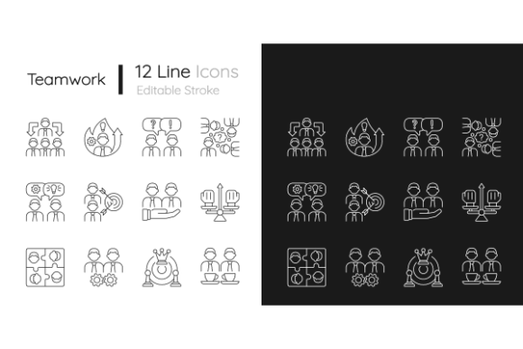 Teamwork Icons Bundle: Clean Graphics for Modern Blog & Editorial Design