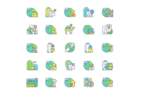 Travel RGB Color Icons Set: Graphics for Local Branding