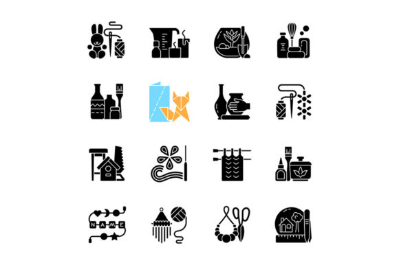 Trending Hobbies Icons: Graphics for Digital Products