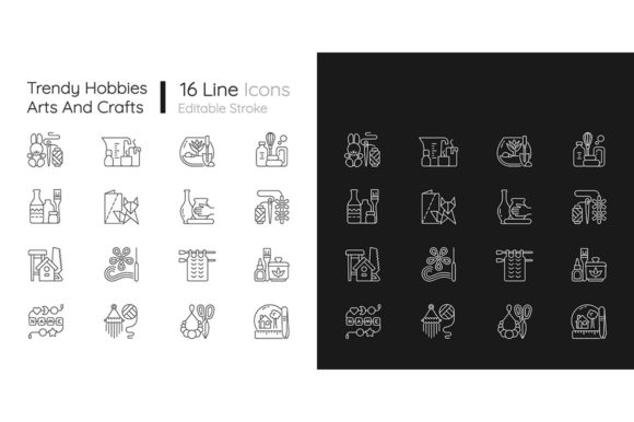 Trending Hobbies Linear Icons Set: Graphics Review