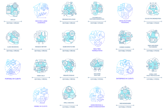 Unlimited Chatting Concept Icons Bundle: Graphics Review
