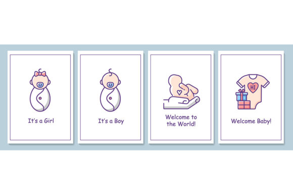 Welcome Party for Newborn Baby Cards – Graphics for Newborn Celebrations